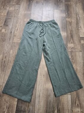Victoria's Secret PINK Large Ivy Fleece Wide Leg Pants High Rise Relaxed Fit NWT